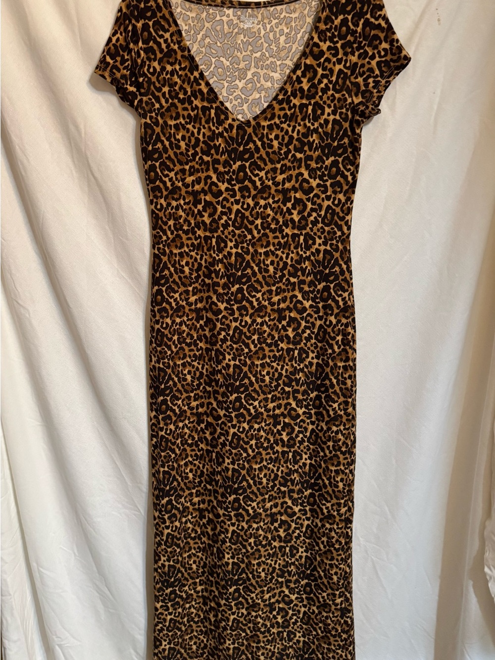 Leopard Print V-Neck Maxi Dress